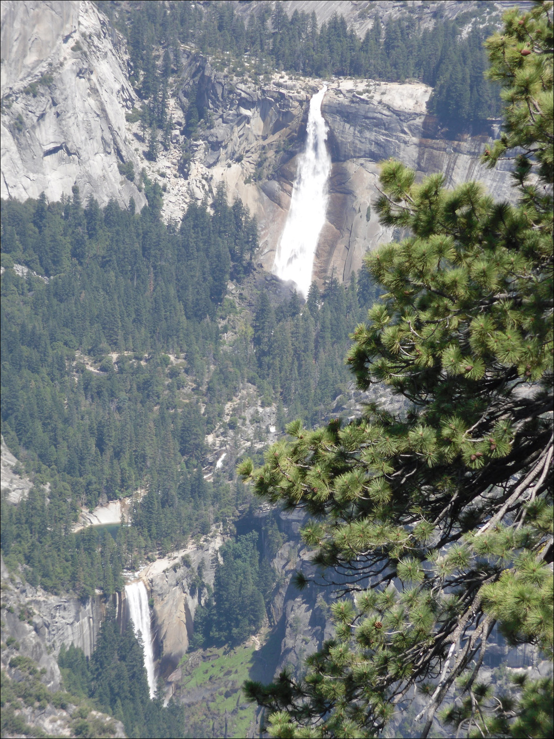 Hike to Glacier Point-Views of Vernal (lower) and Nevada Falls